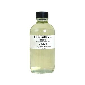 His Curve Men's Body Oil Fresh Aromatic and Woody Masculine Scent 4 oz